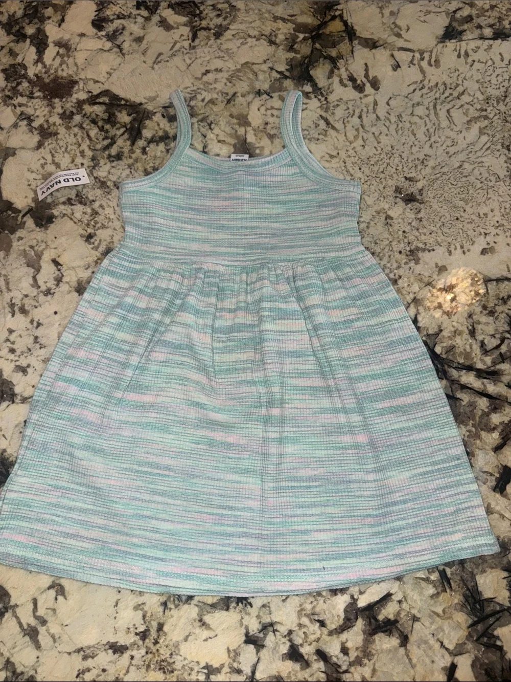 Girls' Light Blue Striped Spaghetti Strap Dress-Brand New With Tags